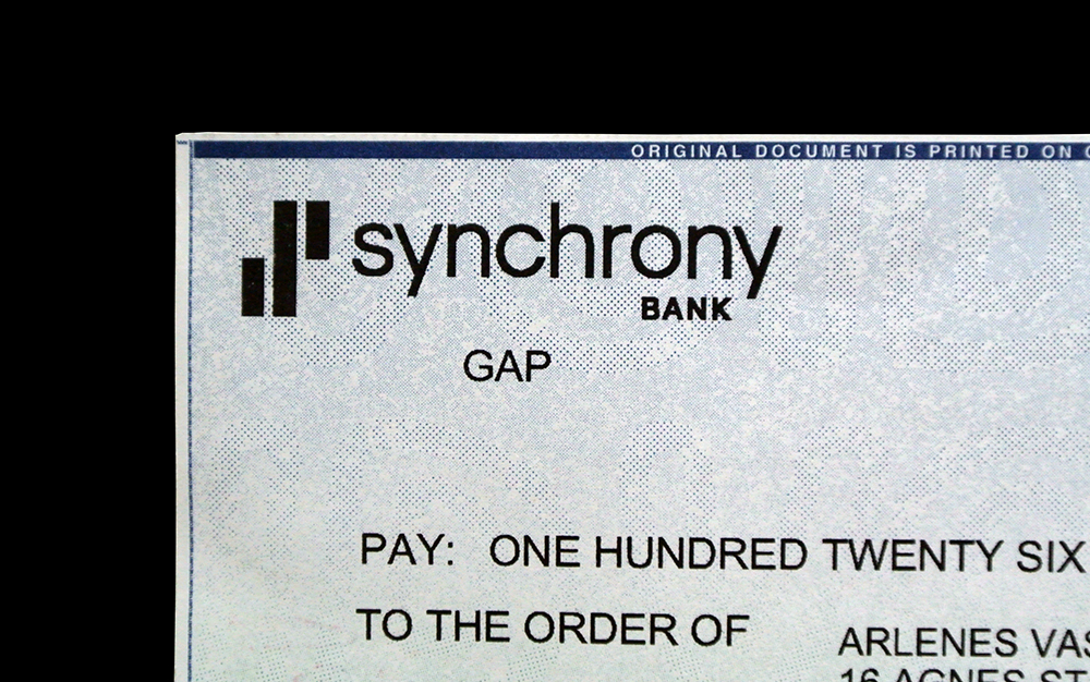 Matthijs Matt van Leeuwen, Jessica Staley, Craig Stout, Synchrony Financial Logo, Interbrand New York, Check