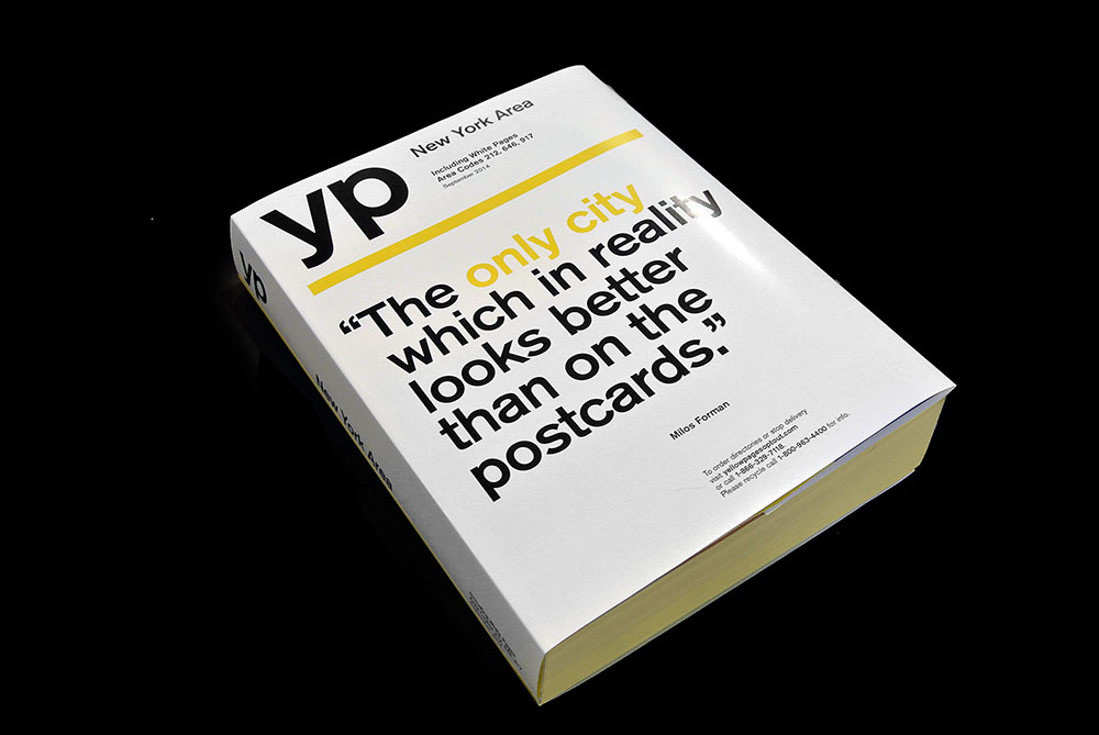 yellow pages YP cover New York Milos Forman Matt Matthijs van Leeuwen Interbrand